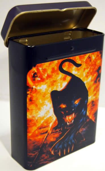 Image of Metal Cigarette Box 25x70x90mm *Hell Cat* (IT3967)