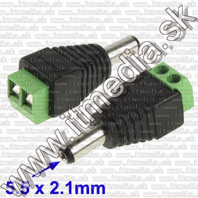 Image of DC connector plug *Male* Screw mount 5.5 x 2.1mm (IT9569)
