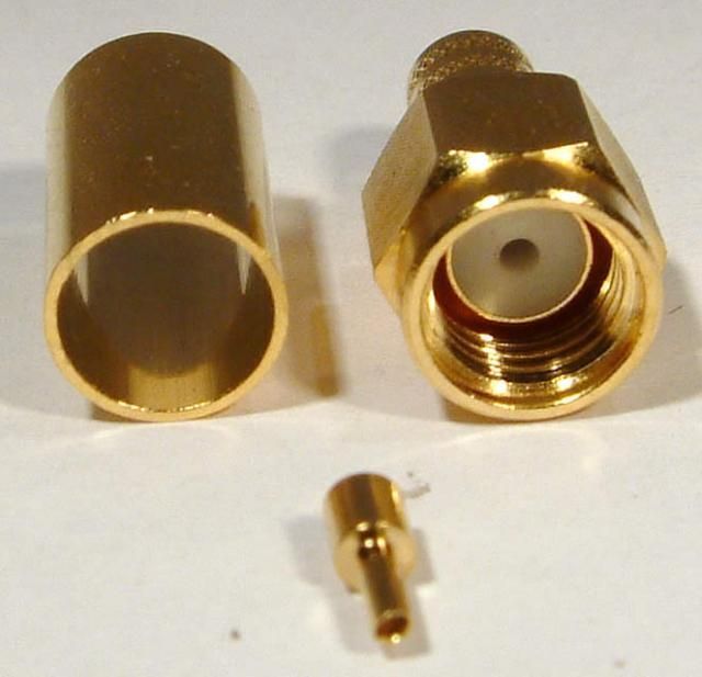 Image of RP-SMA connector (WLAN) --MALE-- gold *pigtail* (IT3157)