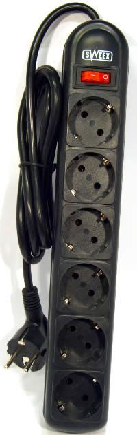 Image of Sweex Surge Protector Power Strip 6 Outlets (IT4009)