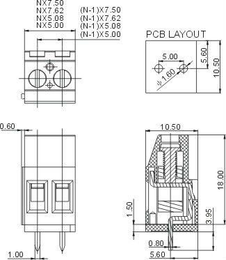 Image of KF301-5.0-2P Sorkapocs Kék (INFO!) (IT13822)