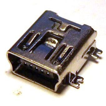 Image of miniUSB 2.0 connector *PANEL MOUNTABLE* (Female) No. 15 *Lumberg 2486* (IT10979)