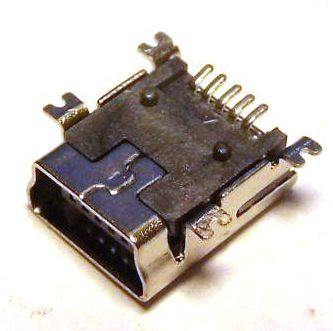 Image of miniUSB 2.0 connector *PANEL MOUNTABLE* (Female) No. 15 *Lumberg 2486* (IT10979)