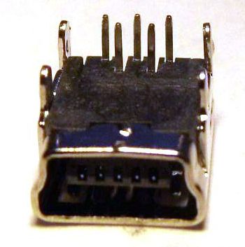 Image of miniUSB 2.0 connector *PANEL MOUNTABLE* (Female) No. 16 (IT10980)