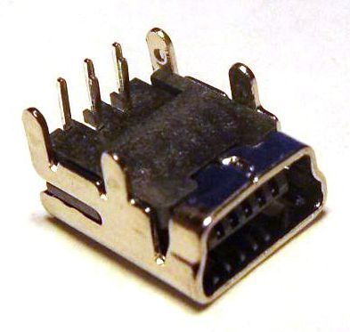Image of miniUSB 2.0 connector *PANEL MOUNTABLE* (Female) No. 16 (IT10980)