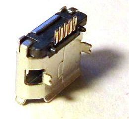 Image of microUSB 2.0 OTG connector *PANEL MOUNTABLE* (Female) No. 4 (IT10968)