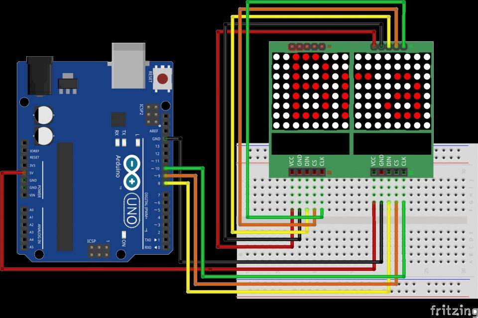 Image of LED Matrix 8x8 display MAX7219 KIT (IT12858)