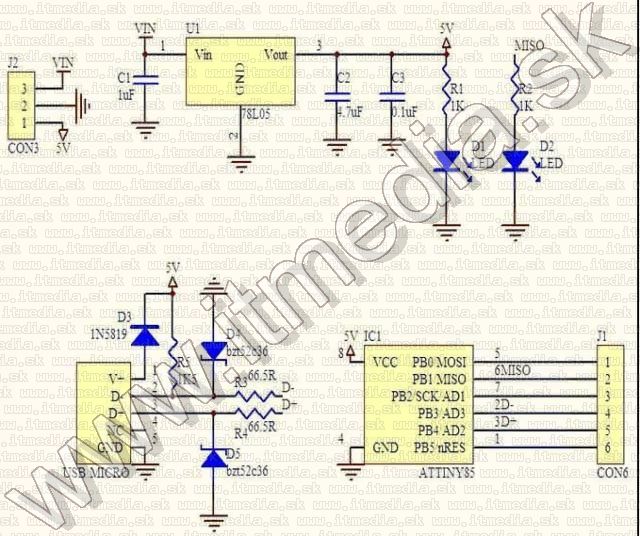 Image of ATTINY85 microUSB Digispark kickstarter Board *Compatible* (Arduino) (IT11064)