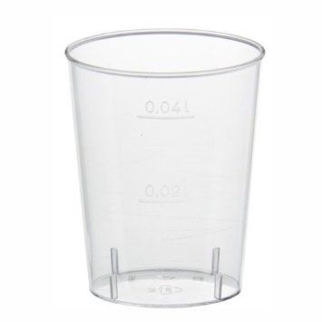 Image of Műanyag rövides (vodkás) pohár 4cl 50x Víztiszta (Polisztirol) (IT11666)