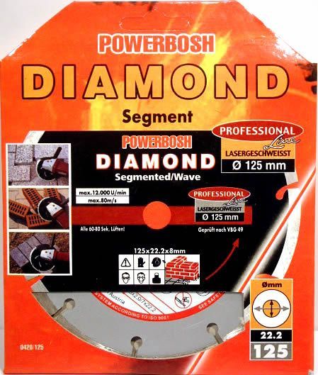 Image of PowerBosh Diamond Segmented Blade Cutting Disc 125mm (IT2928)