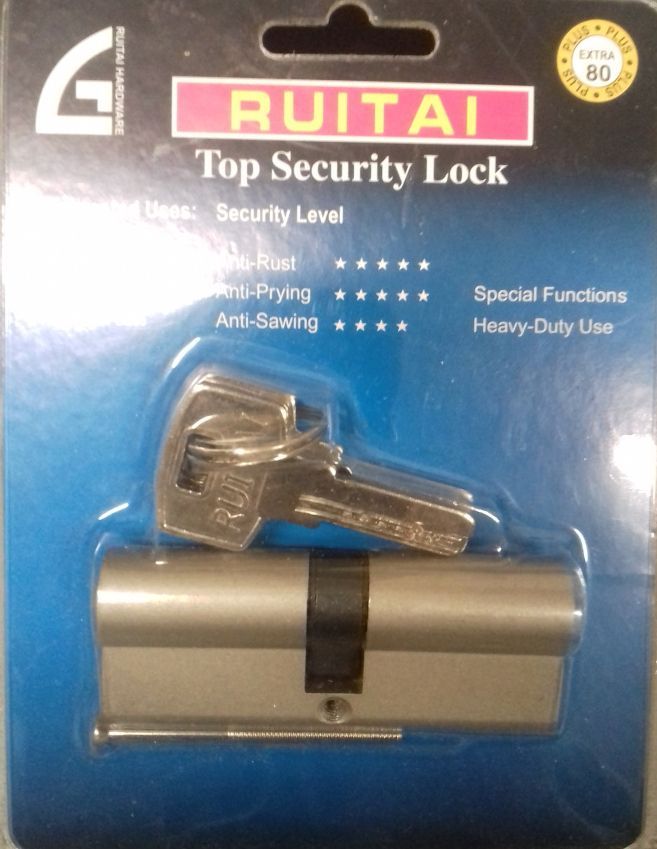 Image of Ruitai Cylinder Lock, 5key (1x) 40x40mm (IT14286)