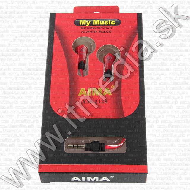 Image of Aima AM-2128 Earphone 3.5mm *Red *Silicone* (IT10014)