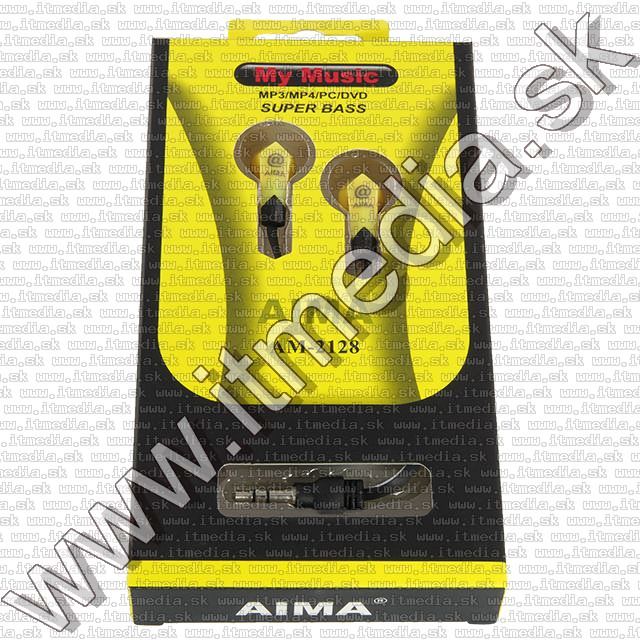 Image of Aima AM-2128 Earphone 3.5mm *Yellow-Black* *Silicone* (IT10011)