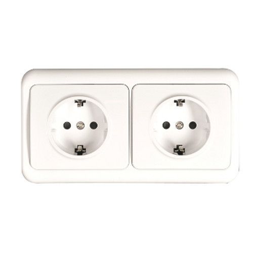 Image of Heitech Electrical Outlet (Socket) *wall-mount* double (IT8289)