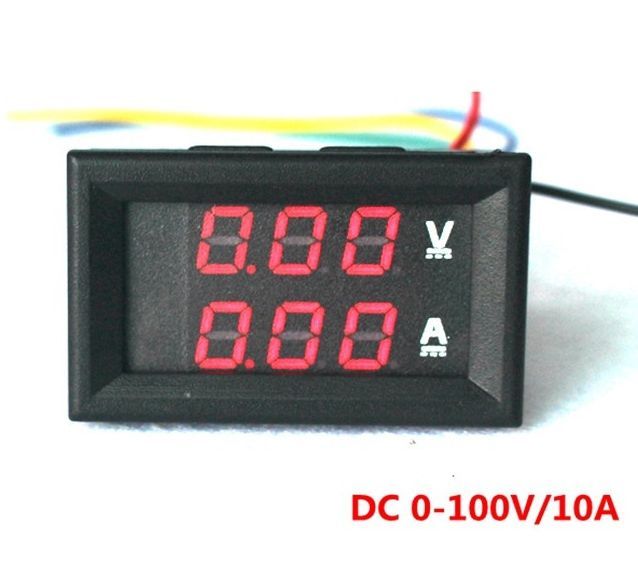 Image of LED-es voltmérő és árammérő 0-100V 10A piros-piros (IT14313)