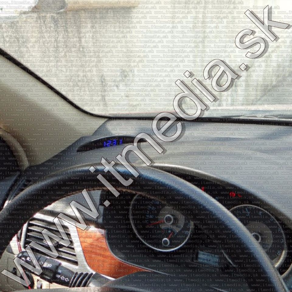 Image of LED-es voltmérő, hőmérő, digitális óra (12V) KÉK V2 (burkolt) (IT12929)