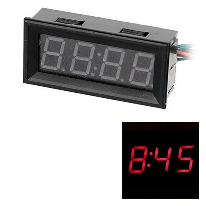 Image of LED-es voltmérő, hőmérő, digitális óra (12V) Piros V4 (IT12763)