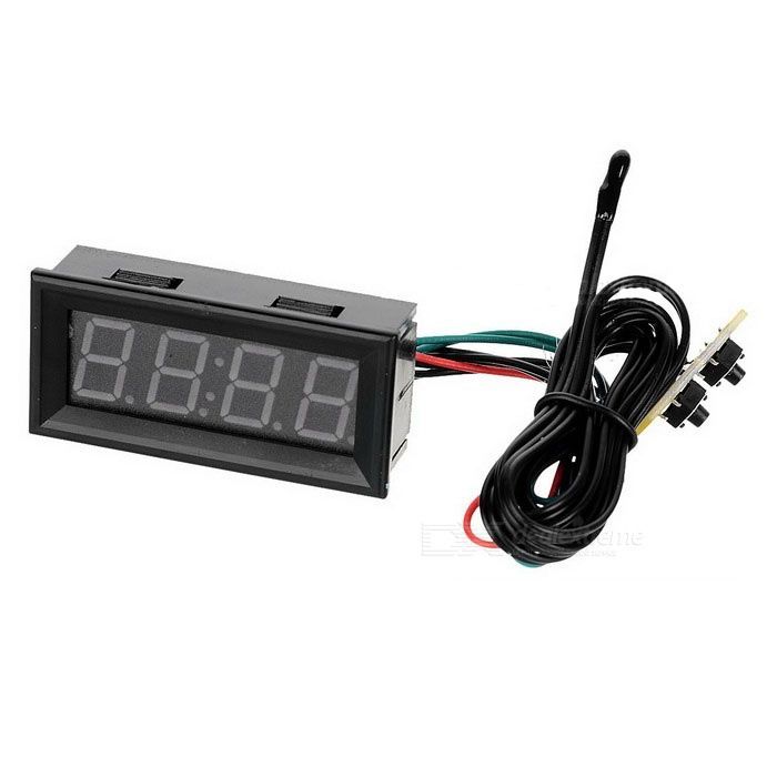 Image of LED-es voltmérő, hőmérő, digitális óra (12V) Piros V4 (IT12763)