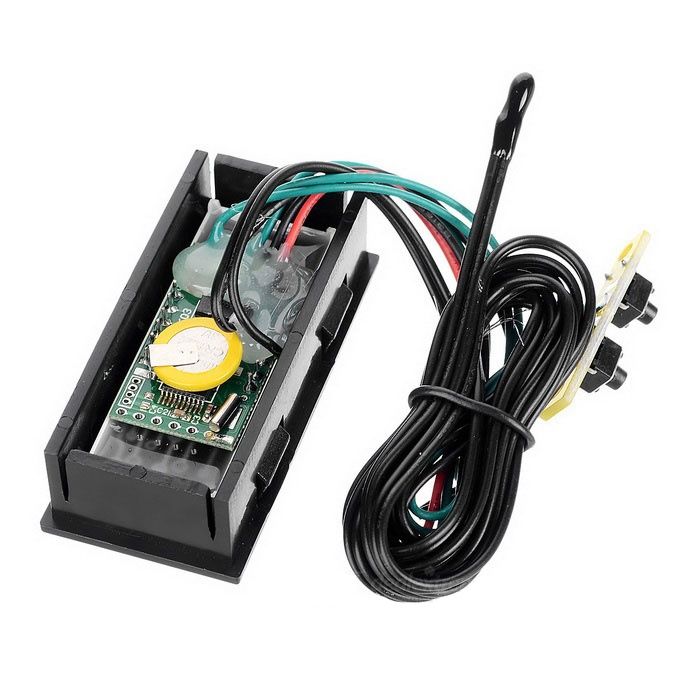 Image of LED-es voltmérő, hőmérő, digitális óra (12V) Piros V4 (IT12763)