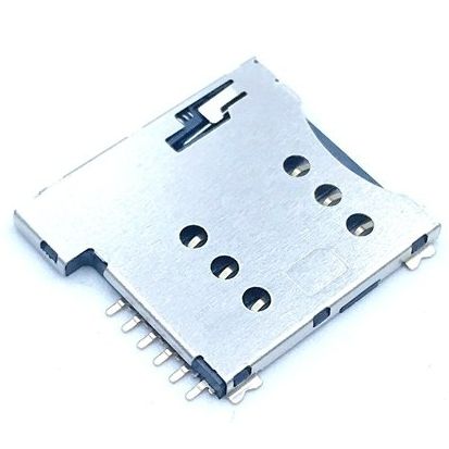 Image of Elektronikai alkatrész (SIM kártya Foglalat) microSIM fém (IT13717)