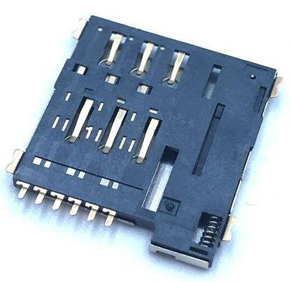 Image of Elektronikai alkatrész (SIM kártya Foglalat) microSIM fém (IT13717)