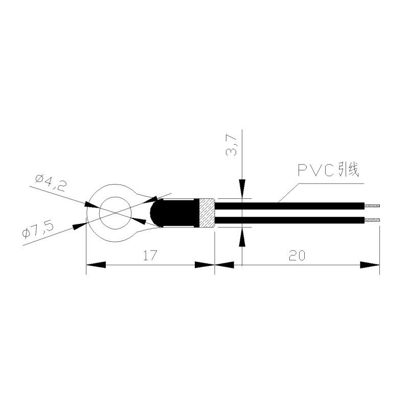 Image of Elektronikai alkatrész *Termisztor* NTC 3950 10K 1% Alátét gyűrű (IT13826)