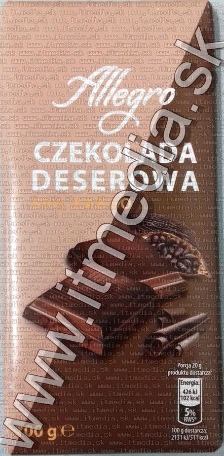 Image of Allegro Dark Chocolate 100g  (IT13917)