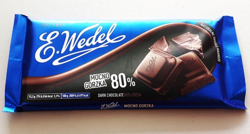 E. Wedel Chocolate 80g (Dark Chocolate 80%) (IT13878) Image of E. Wedel Chocolate 80g (Dark Chocolate 80%) (IT13878)
