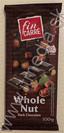 Fin Carré Whole Nut Dark Chocolate 100g *UTZ* (IT13953) Image of Fin Carré Whole Nut Dark Chocolate 100g *UTZ* (IT13953)