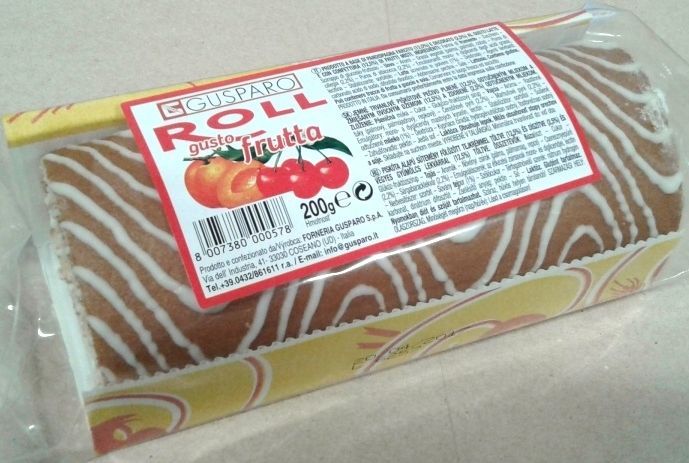 Image of Piskóta tekercs cseresznye és sárgabarack lekvárral töltve 200g (IT12735)