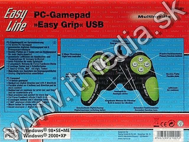 Image of HAMA USB Dual Vibration PC Gamepad *Easy Line* (IT4494)