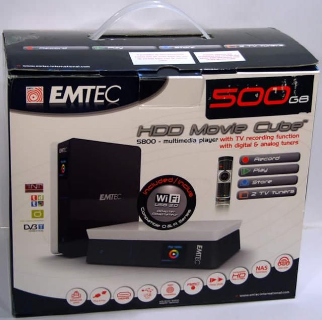 Image of Emtec MovieCube HDD movileplayer S800 DVB-T (500 GB) (IT3946)