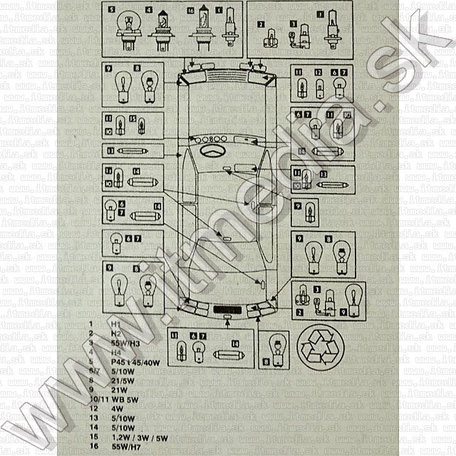 Image of HeadLight 11x43 (2-set) 10watt (IT1258)