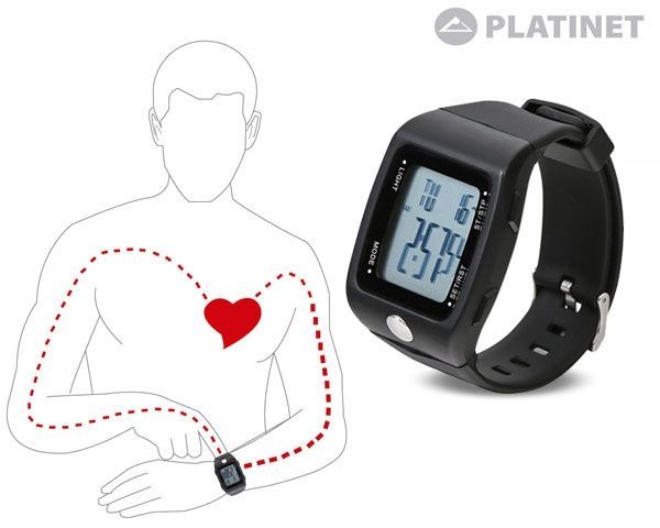 Image of Platinet Sport Watch with Heart Rate Monitor PHR107B Black (43403) (IT14589)