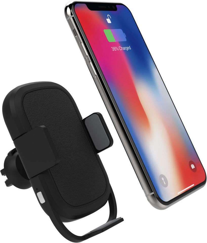 Image of Autós Telefon/PDA tartó *Levegőbeömlőre* QI Vezetéknélküli töltővel !INFO (IT14283)