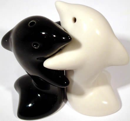 Image of Ceramic Salt and Pepper Shaker 2-set *DOLPHIN* (IT3133)