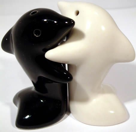 Image of Ceramic Salt and Pepper Shaker 2-set *DOLPHIN* (IT3133)