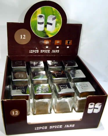 Image of Glass Salt and Pepper Shaker 10cm *square* (IT3963)