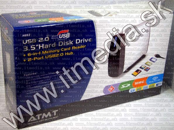 Image of ATMT External IDE HDD Housing (3.5) +CardReader +HUB (IT3299)