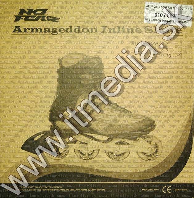 Image of No Fear Armageddon Inline Skates (Size 9-10) 43-45 (IT4608)