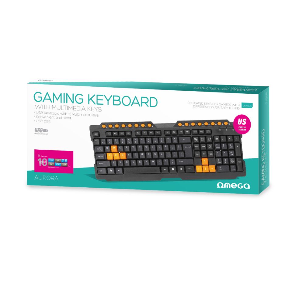 Image of Omega *Gamer* USB keyboard, Black (ENG) US 44446 (IT14171)