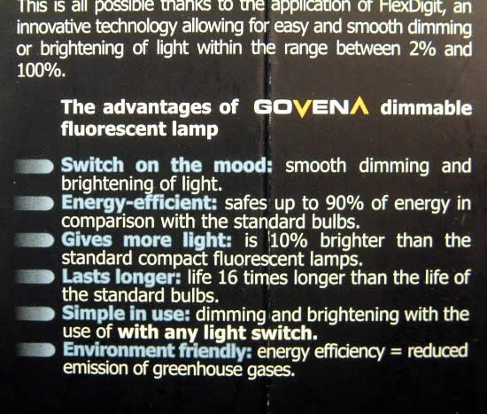 Image of Govena Energy Saving Lamp *E27* 20W (Self Dimmer) (IT3319)