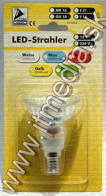 Image of Led Spotlamp, E14 *Yellow* (15led) (IT4452)