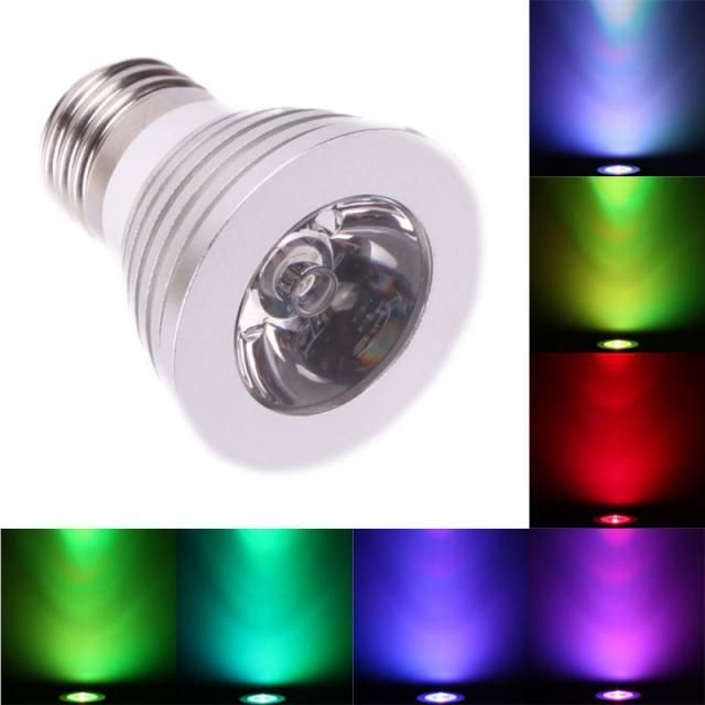 Image of Led Spotlamp, E27 3x1W RGB (remote) INFO! (IT10503)