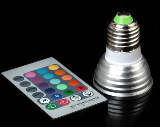 Image of Led Spotlamp, E27 3x1W RGB (remote) INFO! (IT10503)