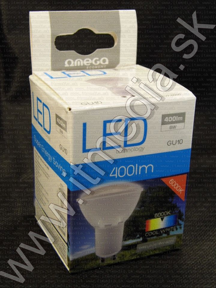 Image of Ledes Spotlámpa GU10 Hideg fehér (6000K) 6W 400 lumen 120° tejüveg [35W] (IT11522)