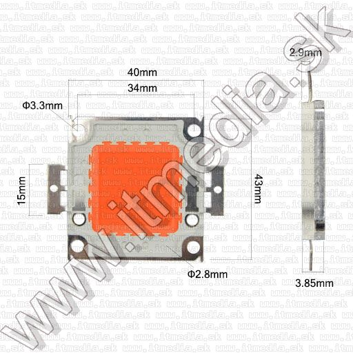 Image of Led Lamp Diode *RED* 30watt 130lumen 900mA 33V (IT12050)