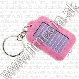 Image of Solar keychain *3 LED flashlight* *Pink* (IT12055)