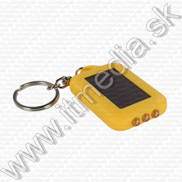 Image of Solar keychain *3 LED flashlight* *Yellow* (IT9876)