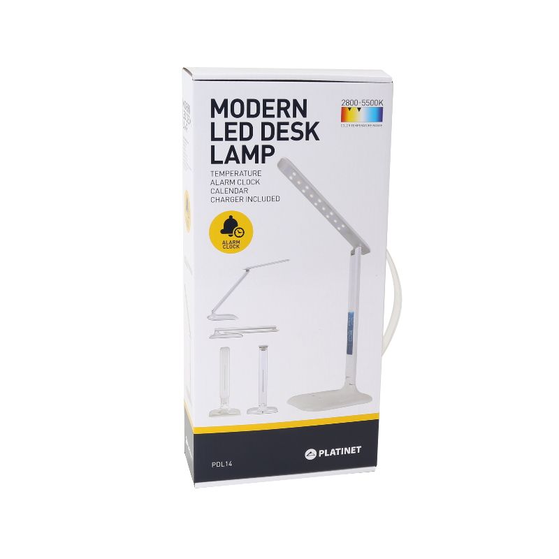 Image of Platinet USB Desk LED Lamp Touch Switch 6W + Clock (IT13407)